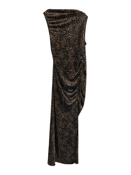 Good American Size L Brown & Black Polyester & Elastane Sleeveless Maxi Dress Brown & Black / L