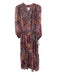 Misa Size M Purple, Pink, Orange Polyester 3/4 Puff Sleeve Abstract Print Dress Purple, Pink, Orange / M