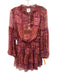 Misa Size S Red, Purple, Pink Polyester 3/4 Sleeve Abstract Geometric Mini Dress Red, Purple, Pink / S