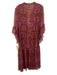 Misa Size S Red, Purple, Pink Polyester 3/4 Sleeve Abstract Geometric Midi Dress Red, Purple, Pink / S