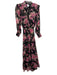 Misa Size S Black, Pink, White Polyester Long Sleeve Floral Print Maxi Dress Black, Pink, White / S