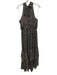 Misa Size M Black, Beige, Multi Polyester & Metallic Sleeveless high neck Dress Black, Beige, Multi / M