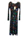 Cleobella Size XS Black, Green, Blue Nylon & Elastane Mesh Long Sleeve Dress Black, Green, Blue / XS