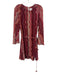 Misa Size M Red, Pink, Yellow Polyester Long Bell Sleeve Abstract Stripe Dress Red, Pink, Yellow / M