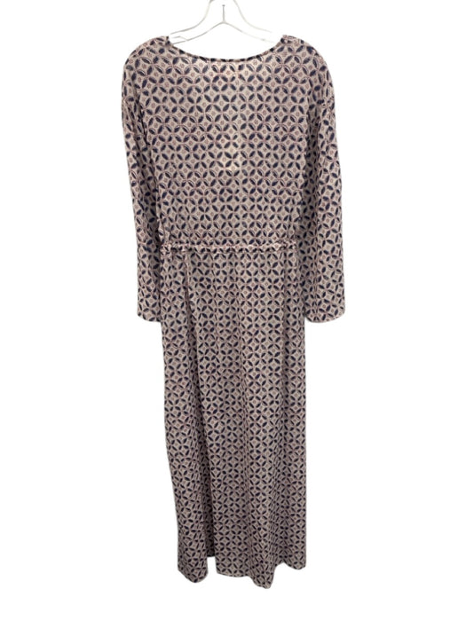 XiRENA Size S Blue, White, Red Cotton Long puff sleeve Abstract Print Midi Dress Blue, White, Red / S