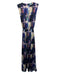 Misa Size M Blue, Pink, White Polyester & Spandex Sleeveless Buttons Maxi Dress Blue, Pink, White / M
