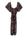 Cleobella Size L Purple, Orange, Blue Cotton Short Puff Sleeve Midi Dress Purple, Orange, Blue / L
