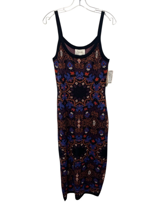 Cleobella Size M Purple, Brown, Multi Organic Cotton Sleeveless Knit Midi Dress Purple, Brown, Multi / M
