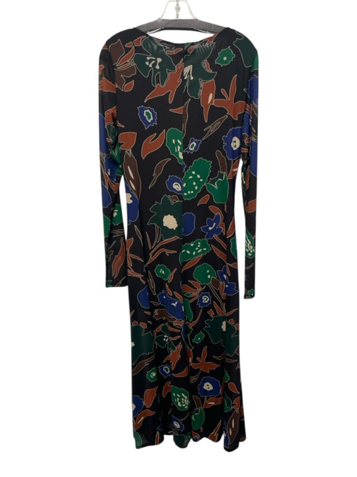Cleobella Size L Black, Green, Blue Nylon & Elastane Mesh Long Sleeve Maxi Dress Black, Green, Blue / L