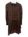 Cleobella Size L Brown & Black Cotton Long puff sleeve Abstract Paisley Dress Brown & Black / L