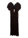 Cleobella Size L Brown & Black Viscose Ruffle Cap Sleeve Abstract Paisley Dress Brown & Black / L