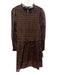 Cleobella Size M Brown & Black Cotton Long puff sleeve Abstract Paisley Dress Brown & Black / M