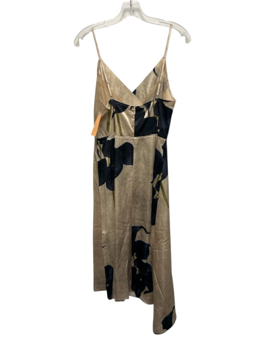 Hope for Flowers by Tracy Reese Size L Cream & Navy Blue Acetate V Neck Dress Cream & Navy Blue / L