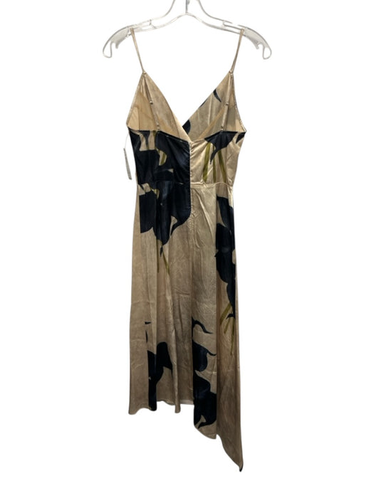 Hope for Flowers by Tracy Reese Size XS Cream & Navy Blue Acetate V Neck Dress Cream & Navy Blue / XS