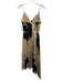 Hope for Flowers by Tracy Reese Size XS Cream & Navy Blue Acetate V Neck Dress Cream & Navy Blue / XS