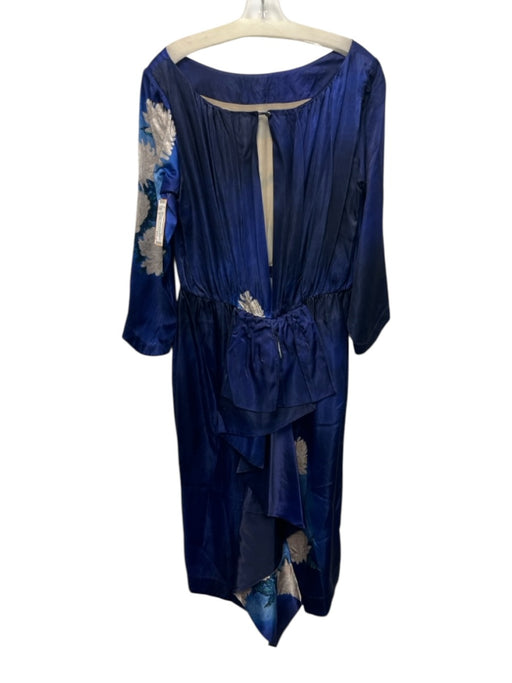 Hope for Flowers by Tracy Reese Size M Blue & Cream Acetate 3/4 Sleeve Dress Blue & Cream / M