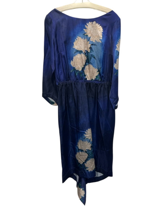 Hope for Flowers by Tracy Reese Size M Blue & Cream Acetate 3/4 Sleeve Dress Blue & Cream / M