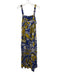 Cleobella Size L Blue, Yellow, White Cotton Sleeveless Abstract Print Midi Dress Blue, Yellow, White / L