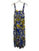 Cleobella Size L Blue, Yellow, White Cotton Sleeveless Abstract Print Midi Dress Blue, Yellow, White / L