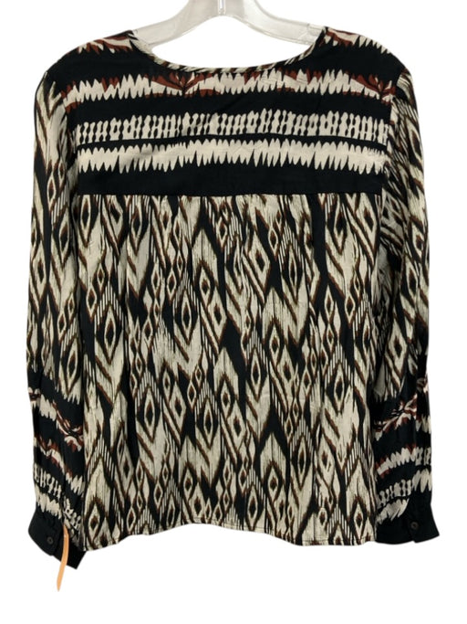 Velvet Size M Black, White, Multi Cotton Long Sleeve Abstract Print Top Black, White, Multi / M