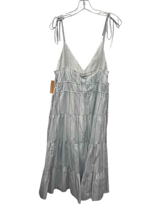 Rails Size L White & Multi Cotton & Lyocell Striped Tie Shoulder Midi Dress White & Multi / L
