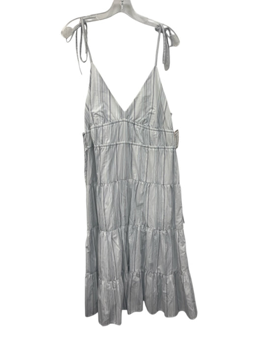 Rails Size L White & Multi Cotton & Lyocell Striped Tie Shoulder Midi Dress White & Multi / L