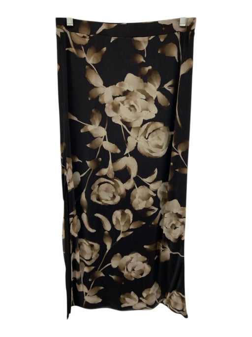 Misa Size M Black, Green, & Beige Polyester & Spandex Mesh Floral Print Skirt Black, Green, & Beige / M
