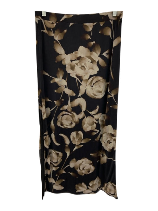 Misa Size L Black, Green, & Beige Polyester & Spandex Mesh Floral Print Skirt Black, Green, & Beige / L