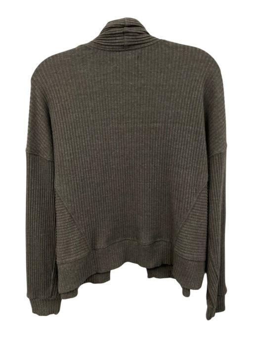 Velvet Size M Gray Polyester & Cotton Long Sleeve Rib Knit Open Front Cardigan Gray / M