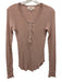 XiRENA Size XS Light Pink Supima Cotton Long Sleeve Rib Knit 1/4 Button Top Light Pink / XS