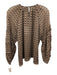 Misa Size M Black & Beige Polyester Long Sleeve Abstract Print Sheer Top Black & Beige / M