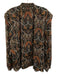 Misa Size L Black, Green, Orange Polyester & Metallic Long puff sleeve Top Black, Green, Orange / L