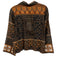 Cleobella Size L Navy Blue, Orange & Brown Organic Cotton Long Sleeve Collar Top Navy Blue, Orange & Brown / L