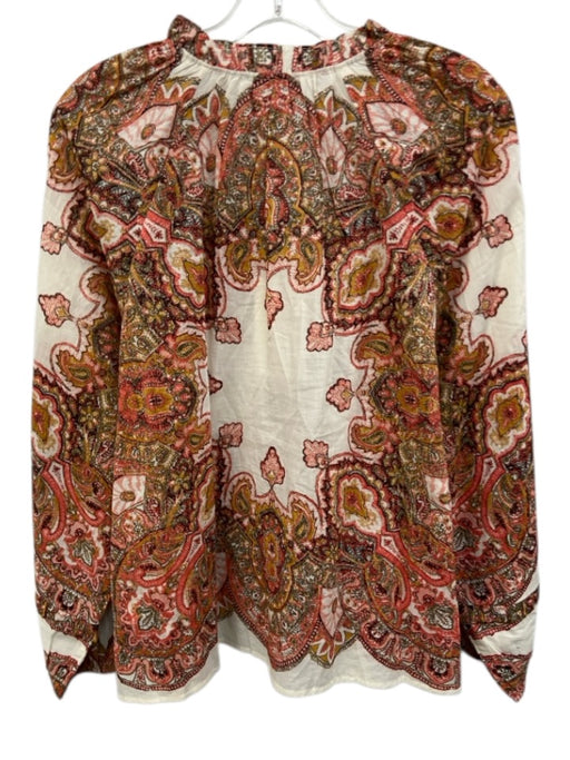 Cleobella Size L Pink, Yellow, White Organic Cotton Long Sleeve Buttons Top Pink, Yellow, White / L