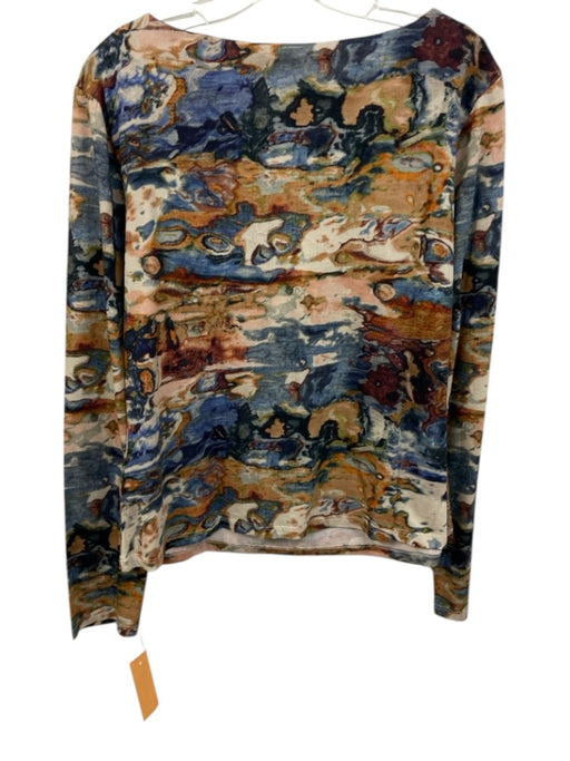Cleobella Size S blue, pink, multi Organic Cotton Long Sleeve Abstract Print Top blue, pink, multi / S