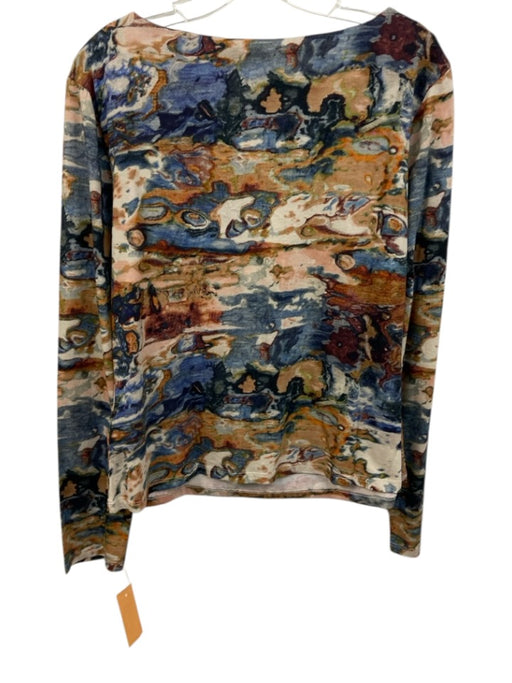 Cleobella Size L blue, pink, multi Organic Cotton Long Sleeve Abstract Print Top blue, pink, multi / L