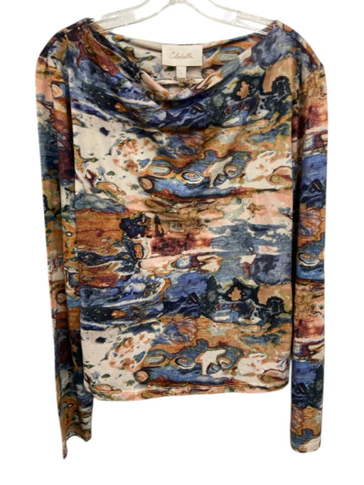 Cleobella Size L blue, pink, multi Organic Cotton Long Sleeve Abstract Print Top blue, pink, multi / L