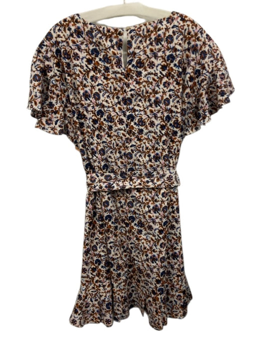 Cleobella Size L White, Orange & Blue Cotton floral print Pleat Detail Dress White, Orange & Blue / L