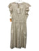 Cleobella Size L Cream White Cotton Eyelet Lace Flutter Sleeve Maxi Dress Cream White / L