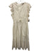 Cleobella Size L Cream White Cotton Eyelet Lace Flutter Sleeve Maxi Dress Cream White / L