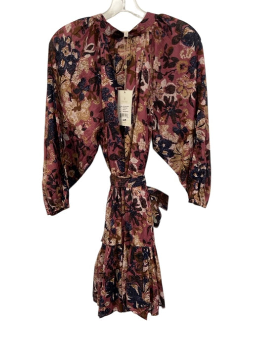 Cleobella Size M Purple, Blue, Brown Cotton & Viscose Abstract Floral Dress Purple, Blue, Brown / M