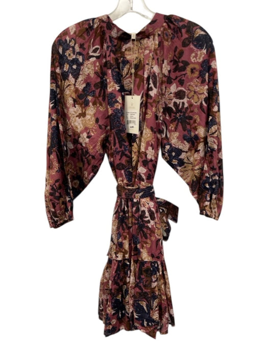 Cleobella Size M Purple, Blue, Brown Cotton & Viscose Abstract Floral Dress Purple, Blue, Brown / M