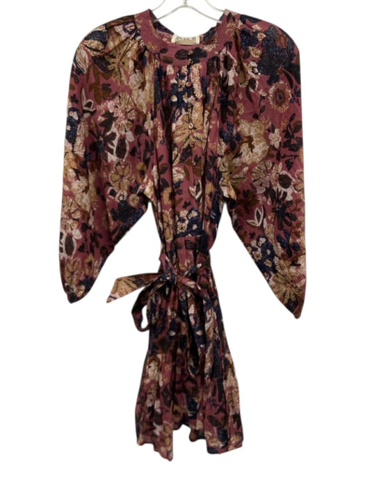 Cleobella Size M Purple, Blue, Brown Cotton & Viscose Abstract Floral Dress Purple, Blue, Brown / M