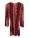 Misa Size L Red, Pink, Yellow Polyester Chevron Stripe Long Wide Sleeve Dress Red, Pink, Yellow / L