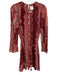 Misa Size L Red, Pink, Yellow Polyester Chevron Stripe Long Wide Sleeve Dress Red, Pink, Yellow / L