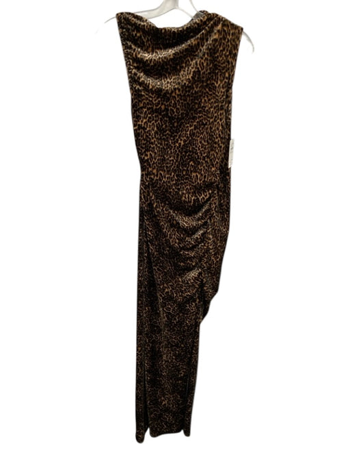 Good American Size S Black & Brown Polyester Blend Velvet Leopard Print Dress Black & Brown / S