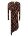 Misa Size S Black & Brown Polyester Blend Mesh Abstract Print Long Sleeve Dress Black & Brown / S
