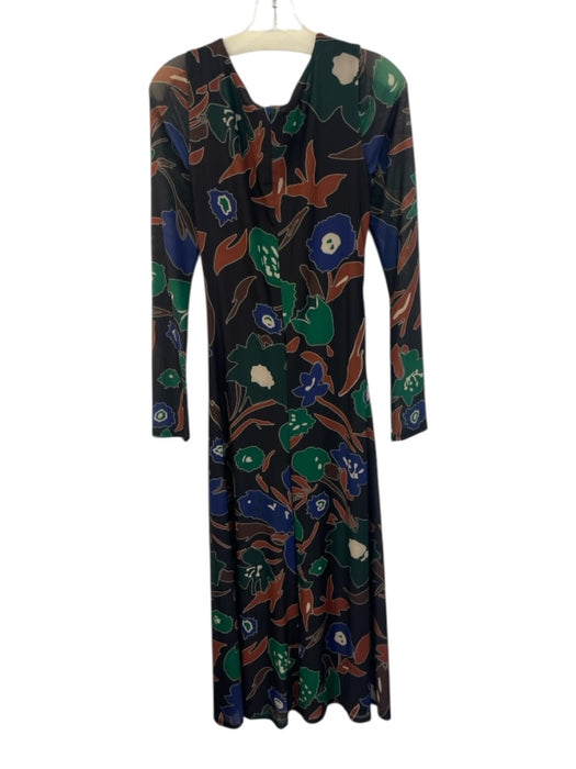 Cleobella Size M Black, Blue, Green Nylon & Elastane Mesh Abstract Print Dress Black, Blue, Green / M