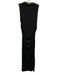 Misa Size L Black Modal Blend Boat Neck Sleeveless Stretch Button Detail Dress Black / L
