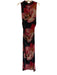 Misa Size L Black, Red & Pink Polyester Blend Mesh Floral Boat Neck Dress Black, Red & Pink / L